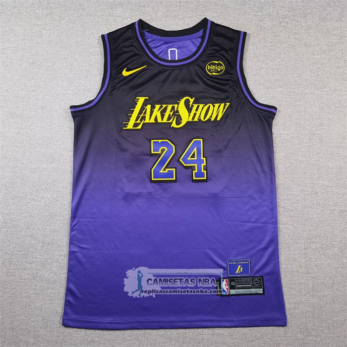 Camiseta Los Angeles Lakers Kobe Bryant NO 24 Ciudad 2024-25 Violeta